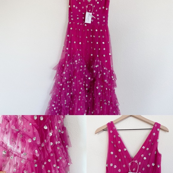 Marchesa Notte sequin dot tulle ruffle dress - Picture 11 of 14